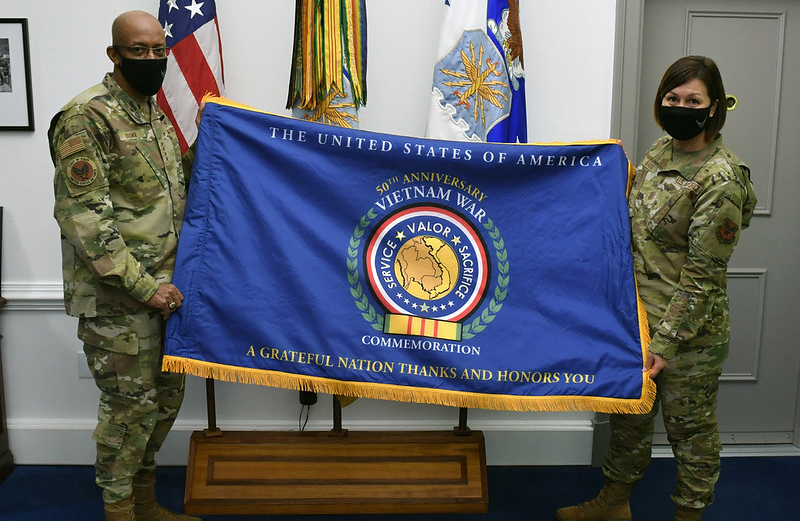  Command Master Sergeant of the Air Force JoAnne S, Bass with Gen. Charles Q Brown, CSAF